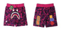 BAPE Camo Shark Sweatshorts Purple