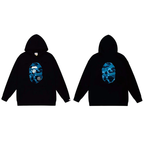 (+3)BAPE Color Camo Big Ape Head Hoodie Navy/+3
