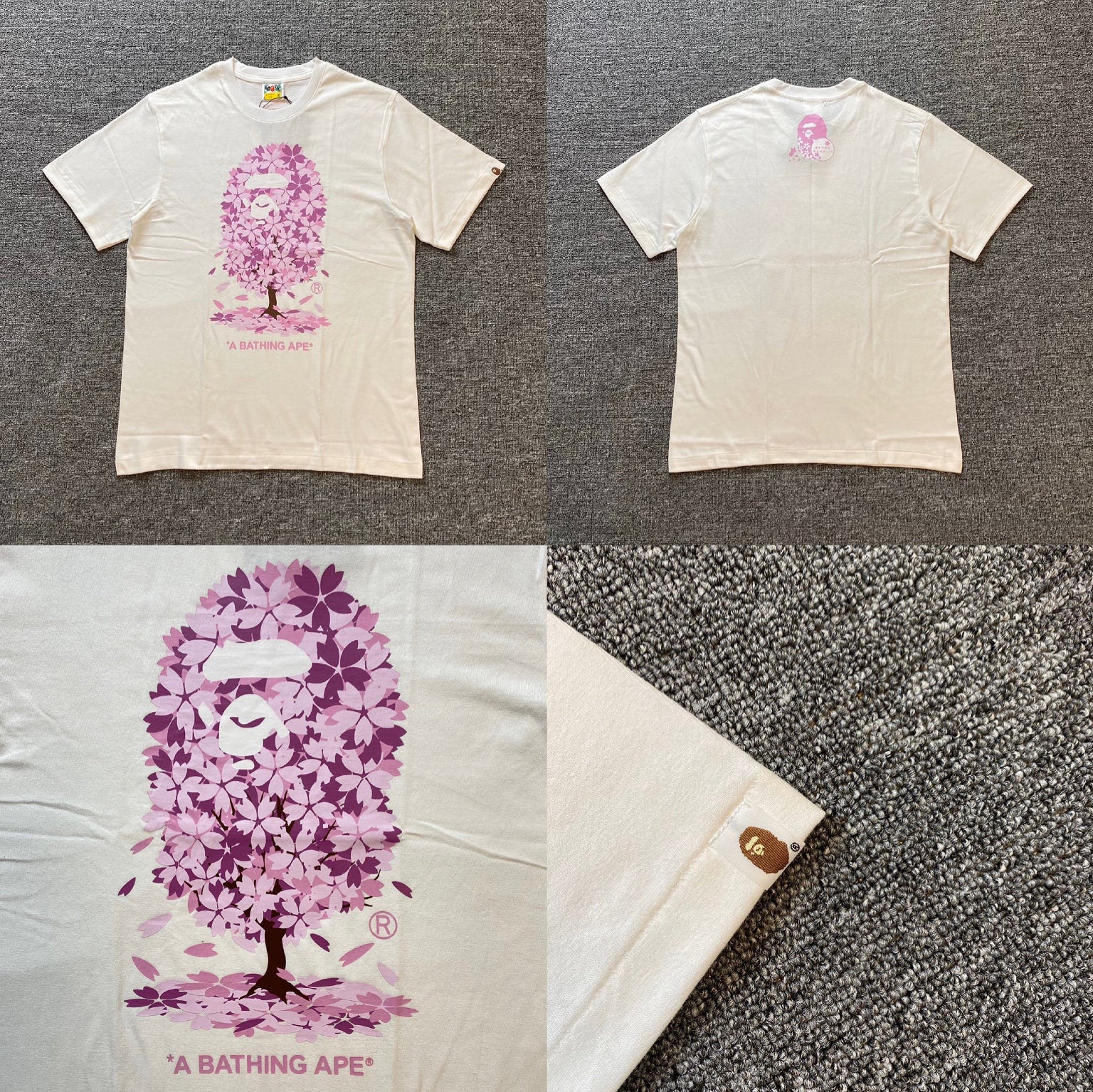 A BATING APE SAKURA TEE -White