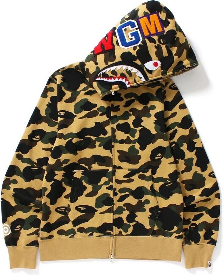 [역시 최고는 정베] BAPE Color Camo Shark Full Zip Hoodie 황계