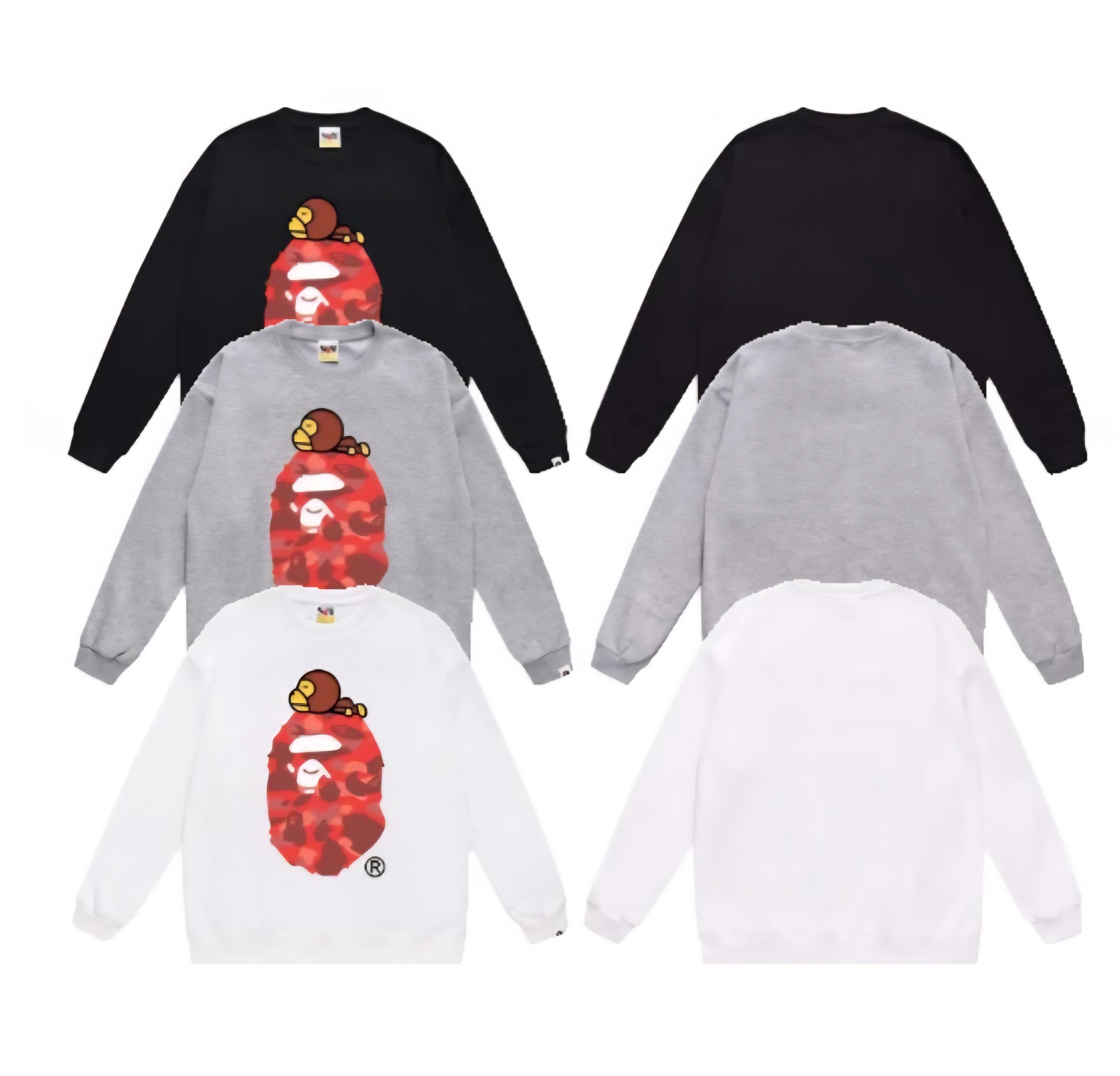 (+3)BAPE Color Camo Milo On Big Ape Head Red/+3