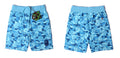 BAPE FIRE CAMO SWEAT SHORTS CELESTE