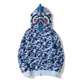 Bape Color Camo Double Shark Full Zip Hoodie Sky blue