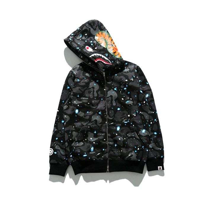 BAPE Space Camo Shark Full Zip Hoodie Black Multi