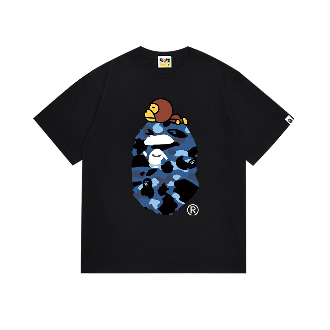 BAPE ABC Camo Milo On Big Ape Head Black Navy