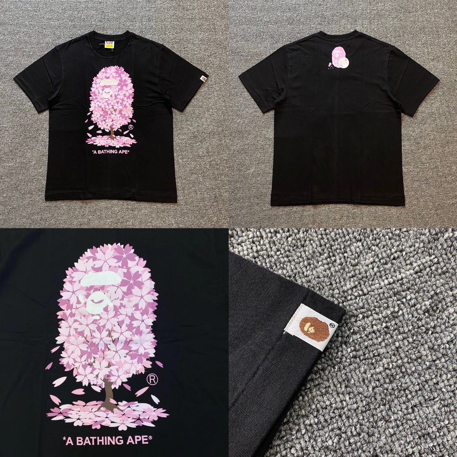 A BATING APE SAKURA TEE -Black