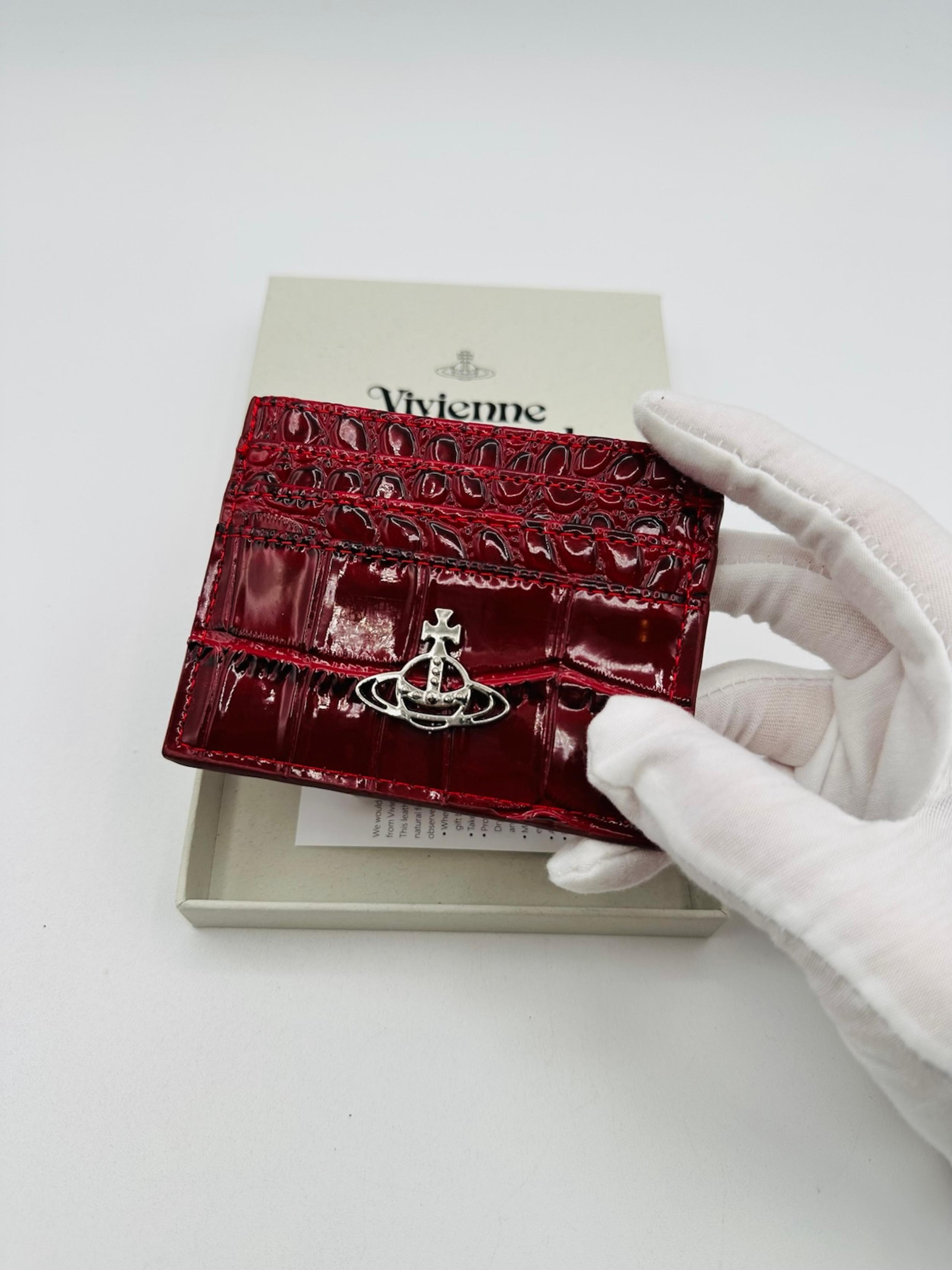 (실물 1등)Vivienne Westwood Red Croc Card Holder