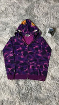 BAPE Camo Shark Full Zip Hoodie Purple