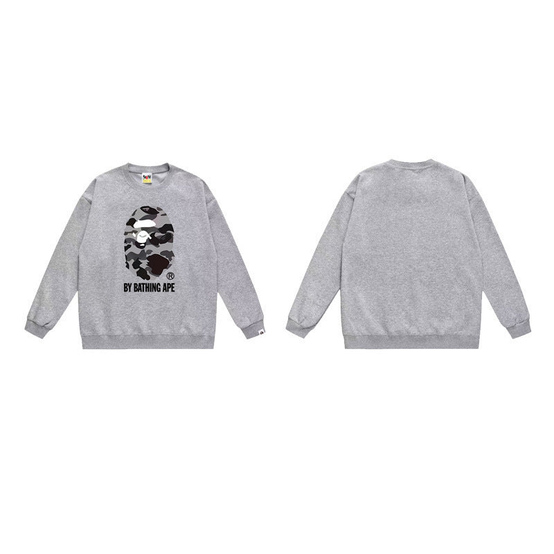 A Bathing Ape Color Camo Gray Big Ape Head Sleeve Gray