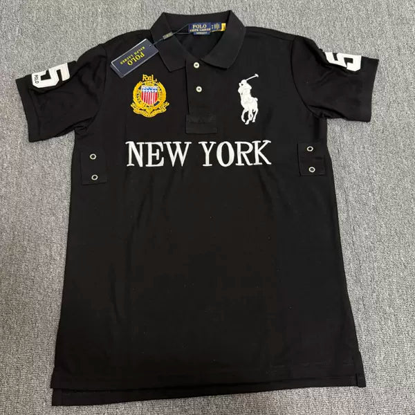 Polo Ralph Lauren Big Pony New York Polo Shirt Black / White