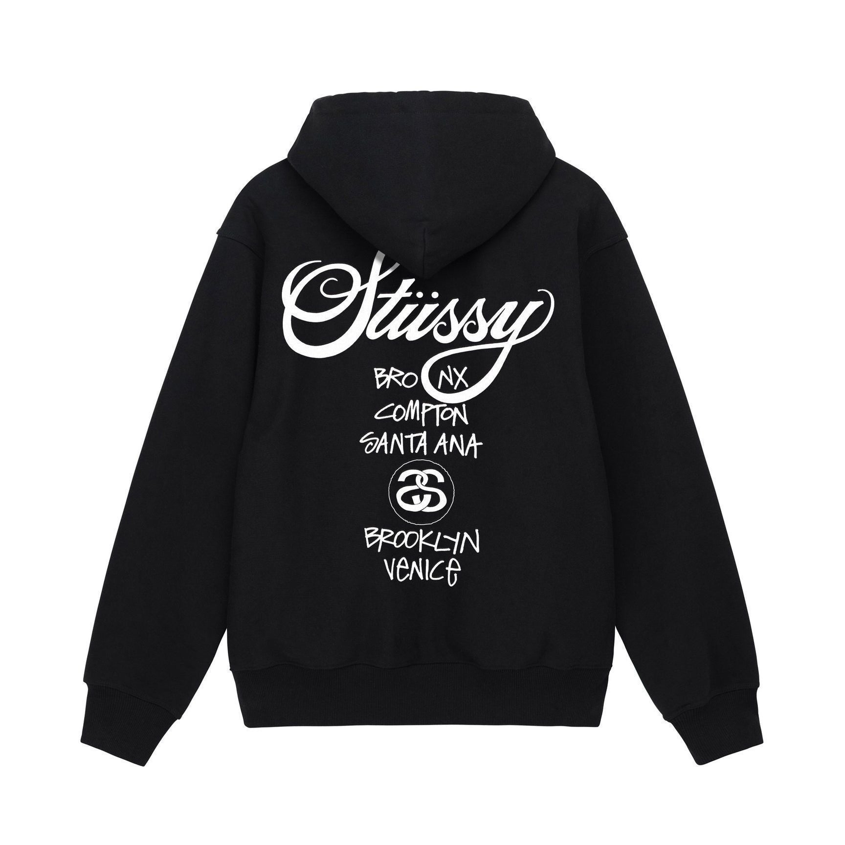 Stussy World Tour Hoodie Black Heather 2023