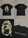 Bape x Undeafeated Green Camo Big Ape Logo Tee Black
