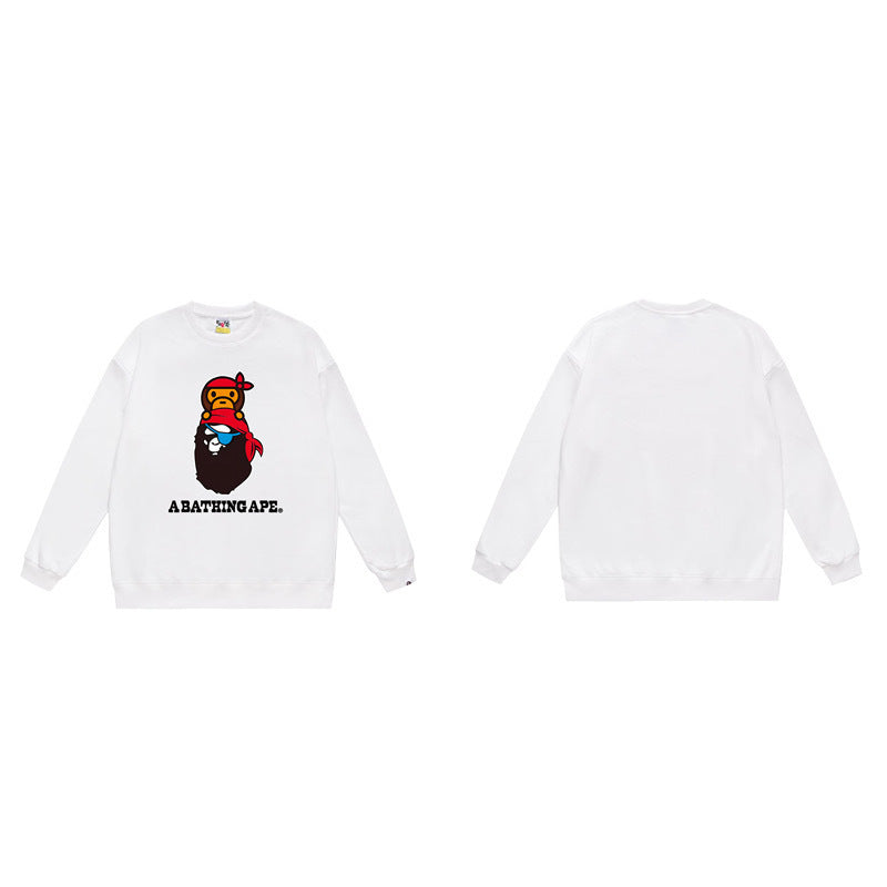 BAPE Pirate Milo On Ape Head Sleeve (SS25) Charcoal White