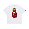 A Bathing Ape Color Camo Milo On Ape Head Tee White Red