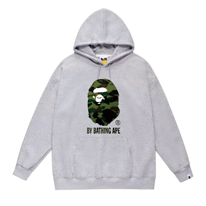Bape Big Ape Head Hoodie Green Gray