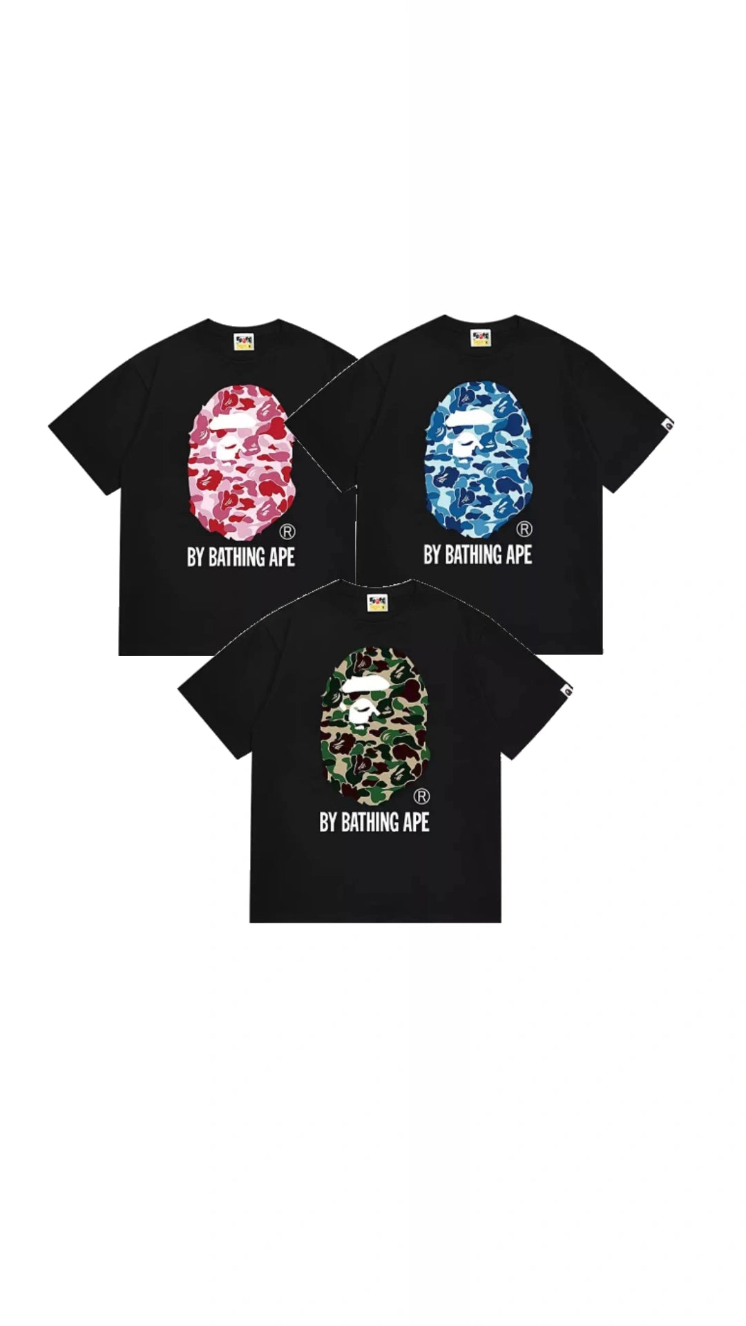 (+3)BAPE ABC CAMO BY BATHING APE T-SHIRT BLACK