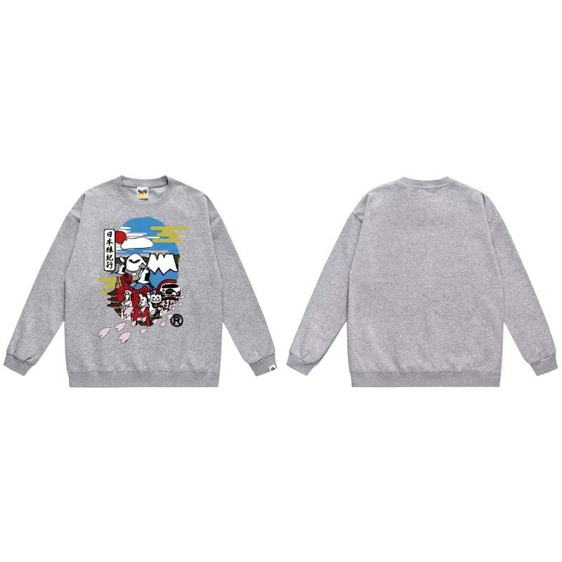 BAPE Japan Culture Ape Head Sleeve Gray