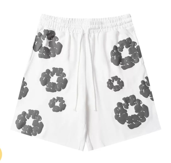 Denim Tears The Cotton Wreath Shorts White & Black