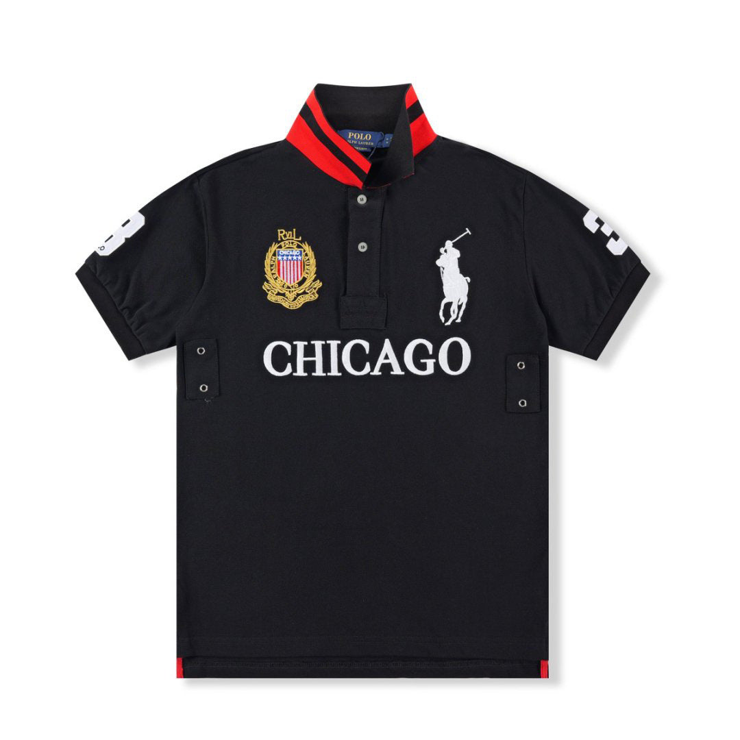 Polo Ralph Lauren Big Pony Chicago Polo Shirt Black / White