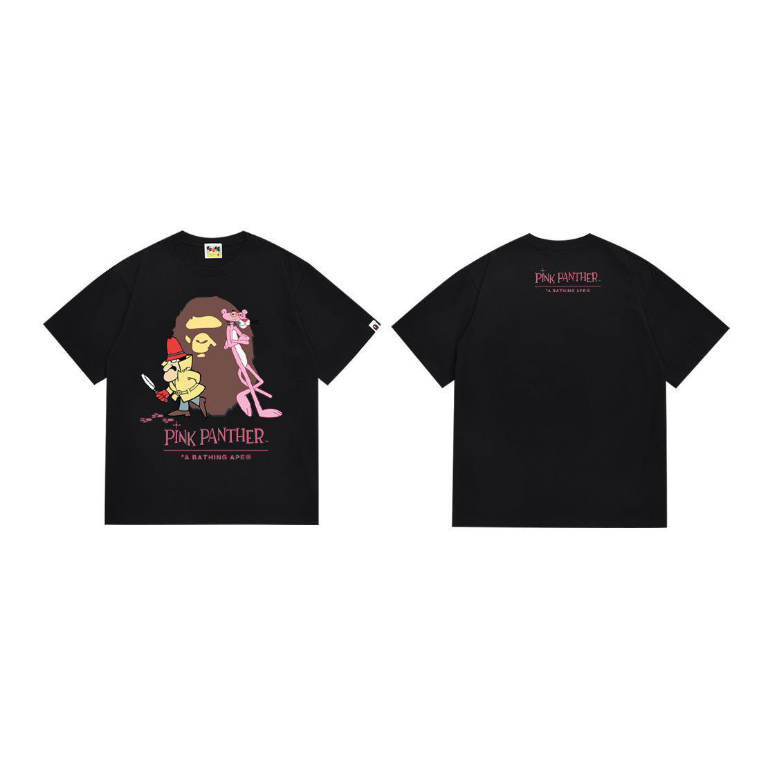 A Bathing Ape x Pink Panther Ape Head Black t