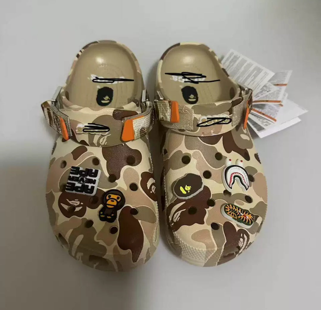 A BATHING APE X Crocs Clog Abc Ocher-colored