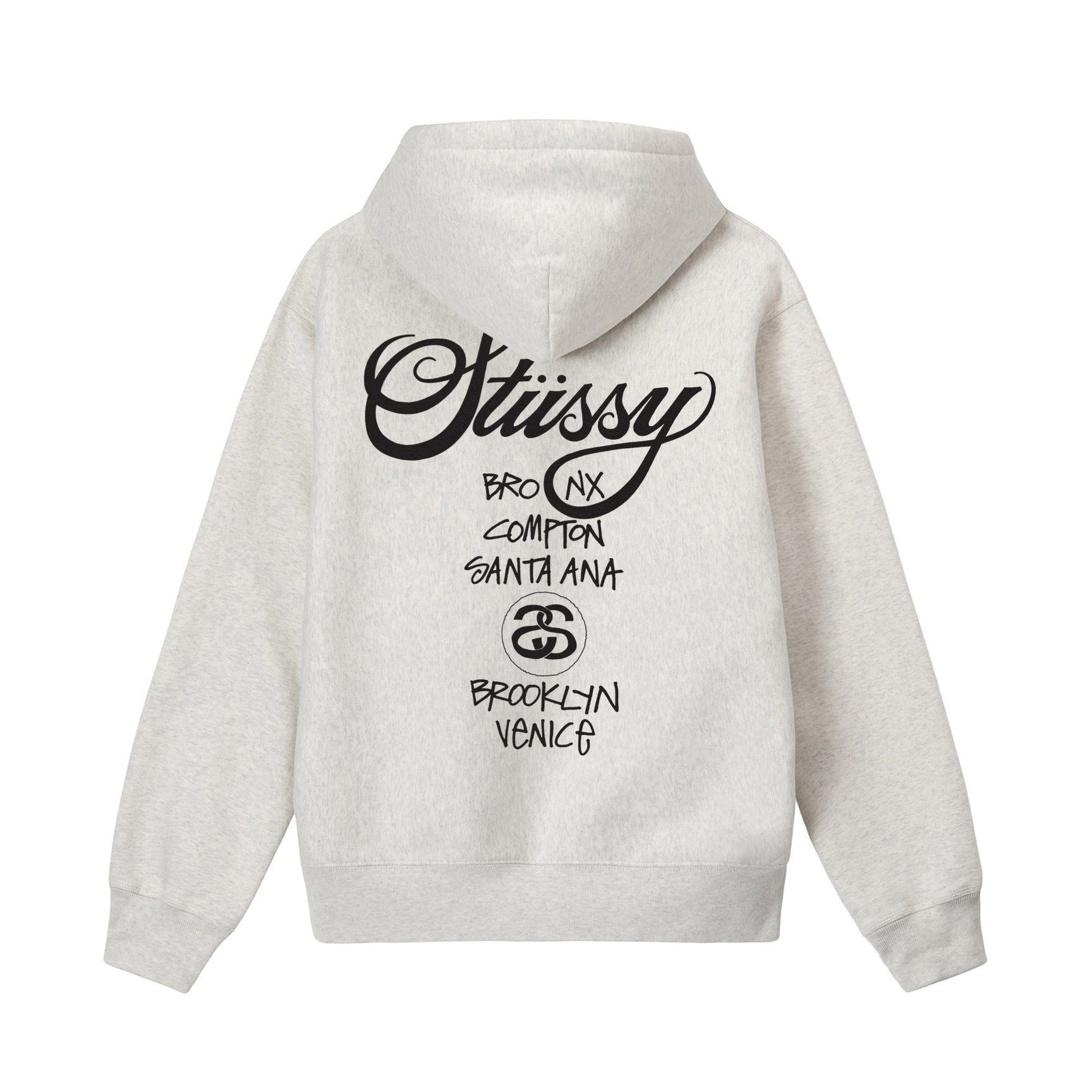 Stussy World Tour Hoodie Ash Heather 2023