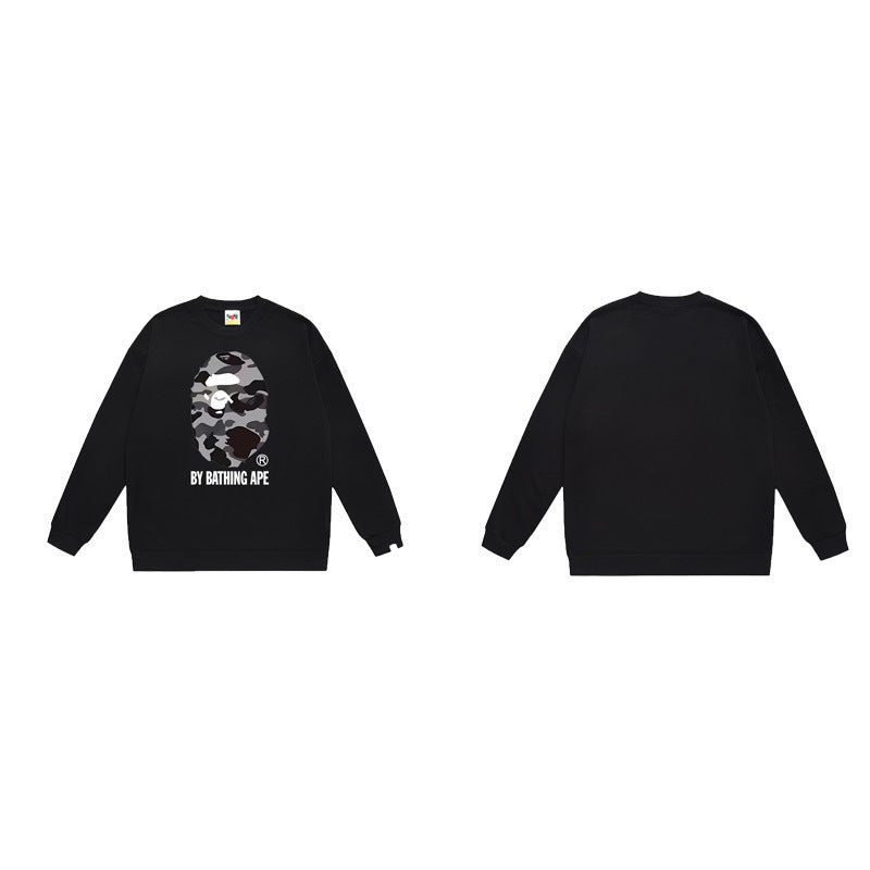 A Bathing Ape Color Camo Gray Big Ape Head Sleeve Black