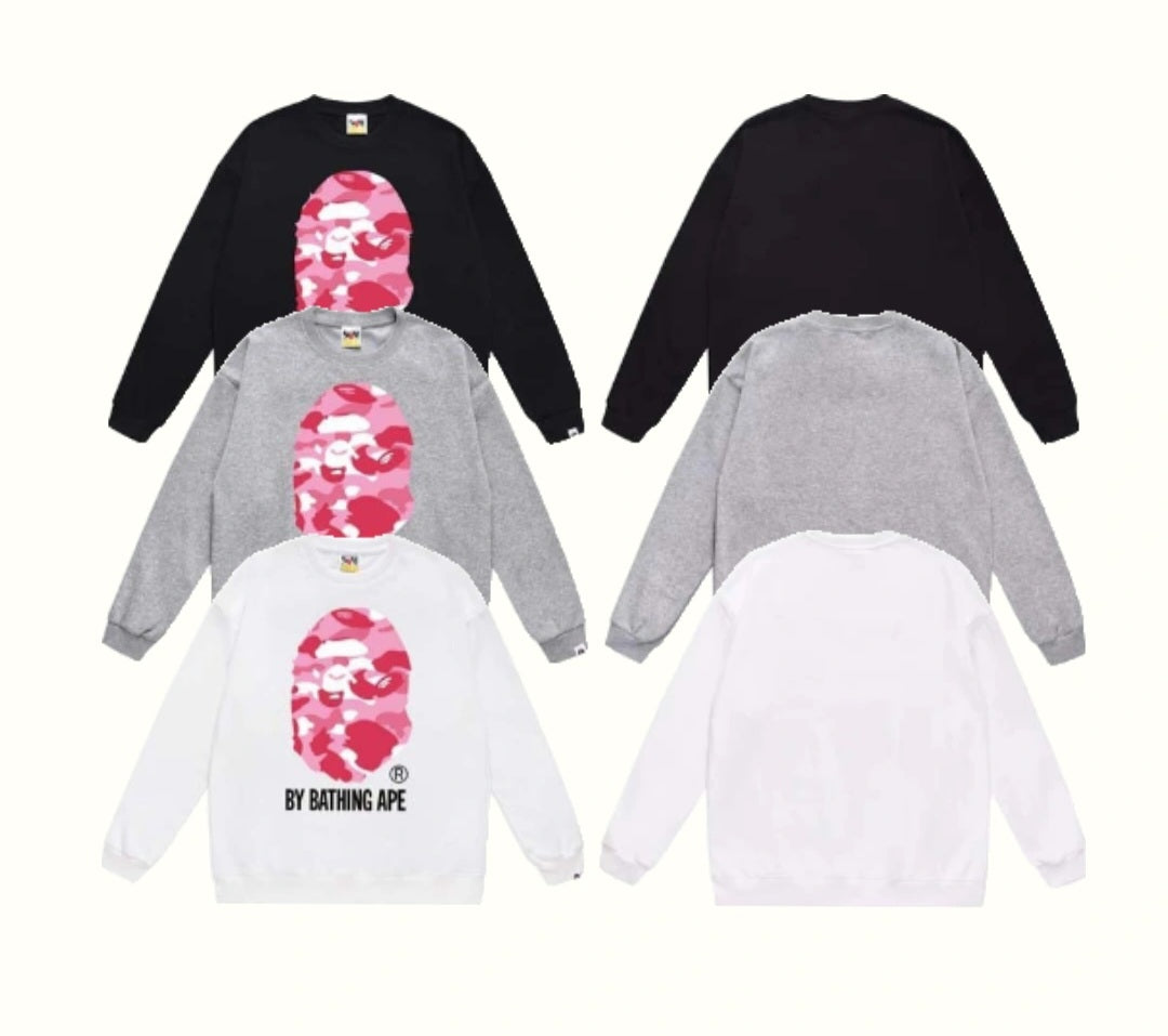 (+3)A Bathing Ape Color Camo Big Ape Head Sleeve Pink/+3