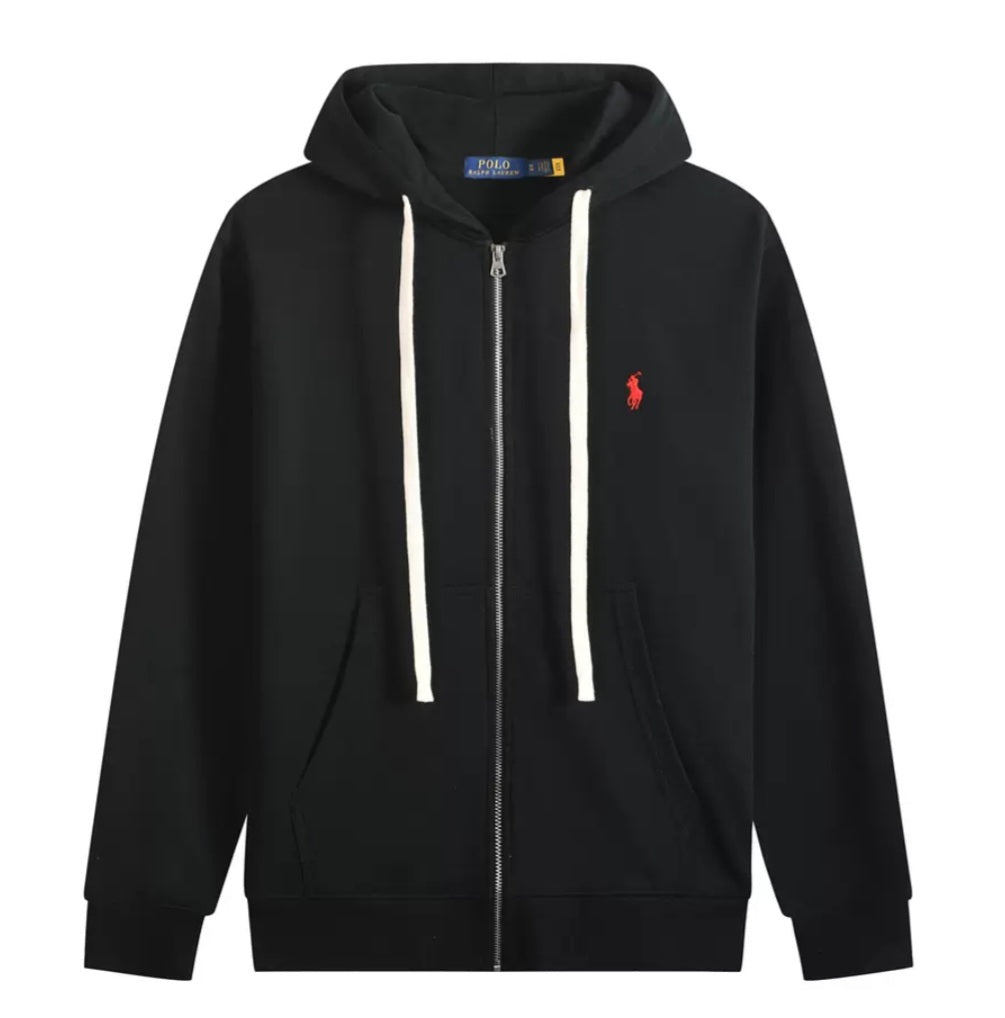Polo Ralph Lauren Heather Black Fleece Full Zip-Up Hoodie