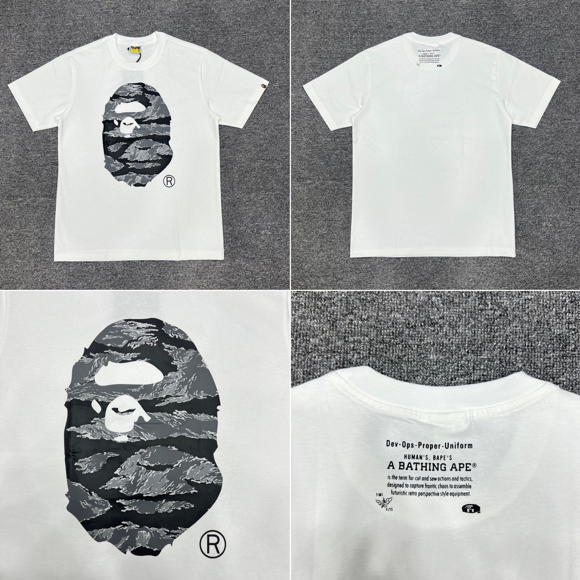 Bape x Undefeated Apehead Tee White