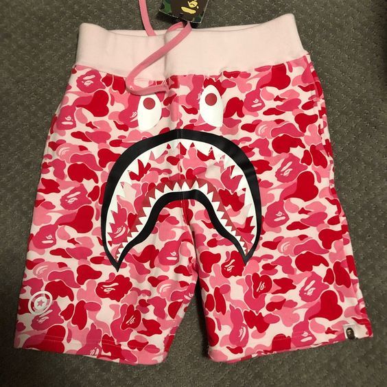 BAPE ABC Camo Shark Sweatshorts Pink