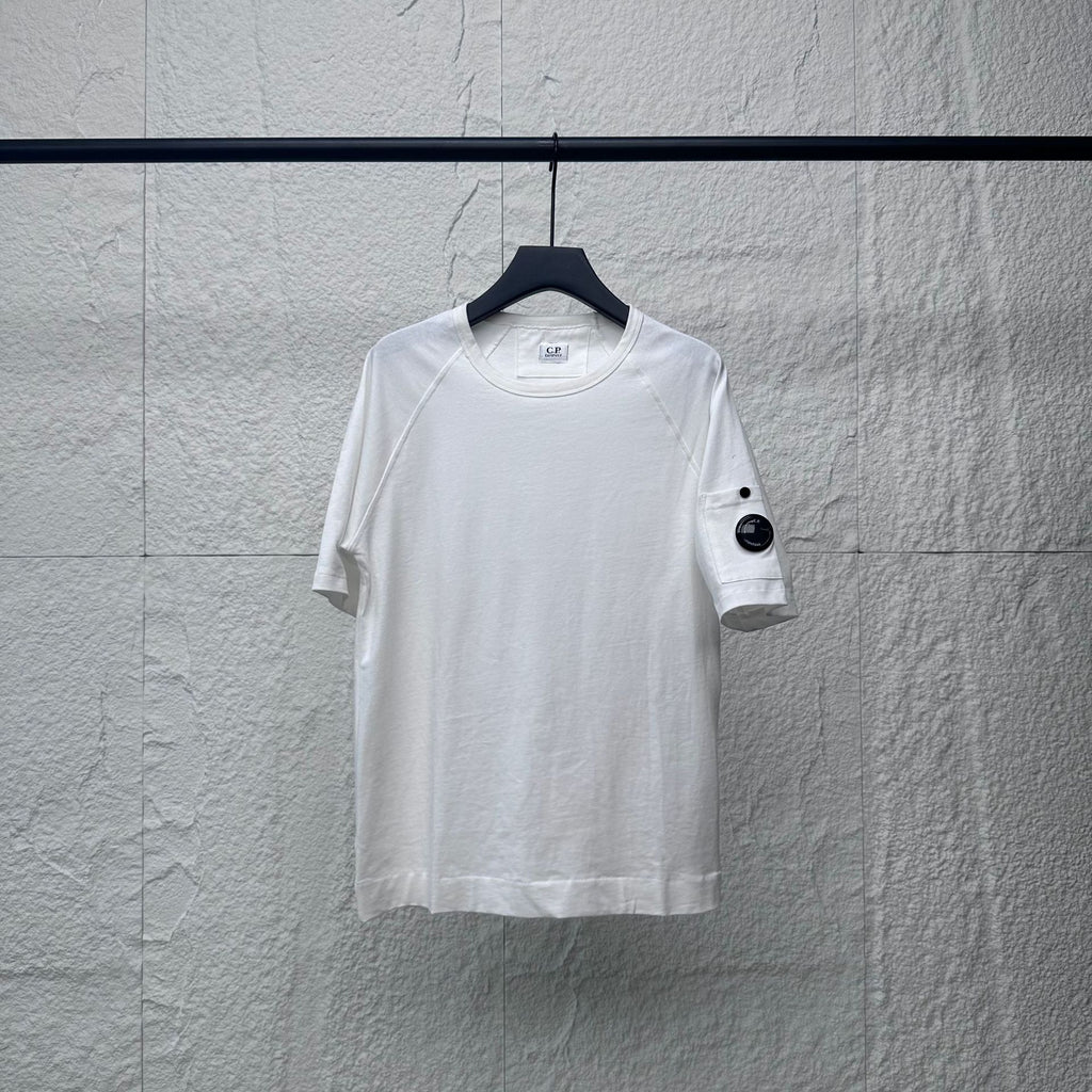 C.P. Company Light Fleece Short Sleeve Sweatshirt Gauze White - 26SS