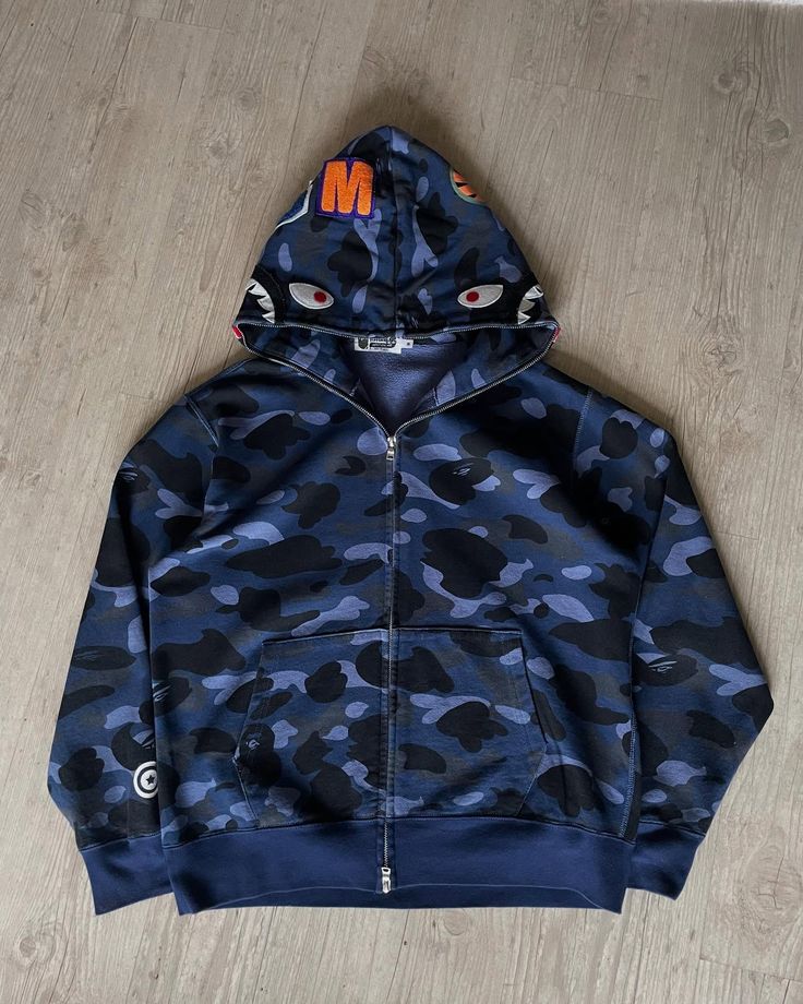 BAPE Color Camo Shark Full Zip Hoodie Navy