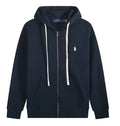 Polo Ralph Lauren Heather Navy Fleece Full Zip-Up Hoodie White logo