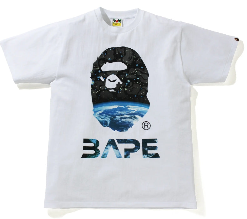 BAPE Space Camo Ape Head T- Shirt White
