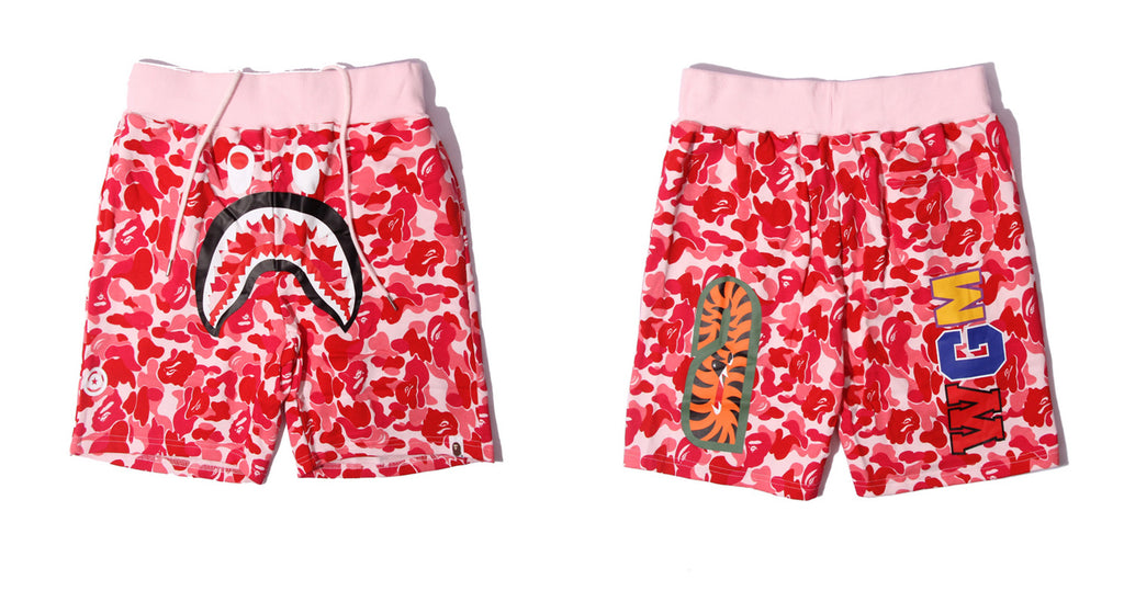BAPE ABC Camo Shark Sweatshorts Pink