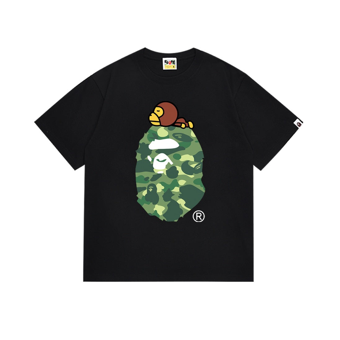 BAPE ABC Camo Milo On Big Ape Head Black Green