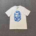 Bape ABC CAMO Big Ape Head T- Shirt White/Blue