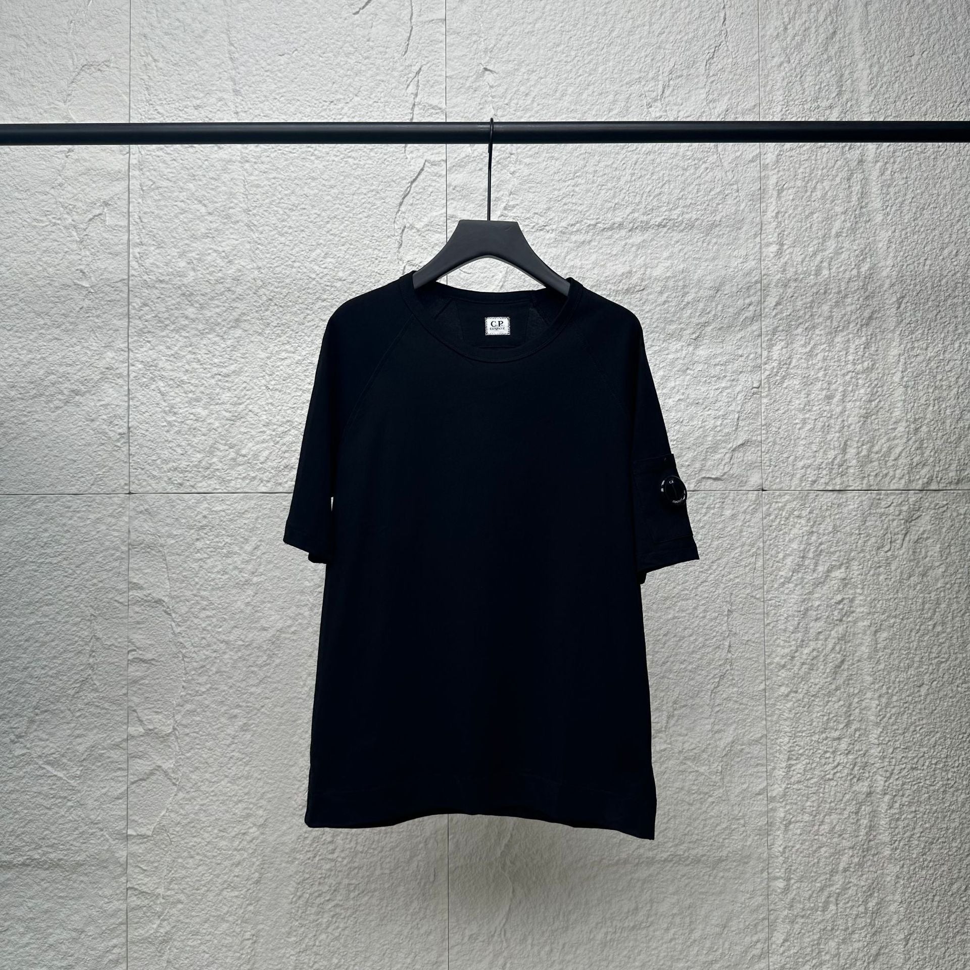 C.P. Company Light Fleece Short Sleeve Sweatshirt Gauze Black - 26SS