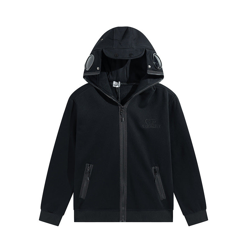 ➡️30일 한정 판매⬅️ C.P. Company Diagonal Raised Fleece Goggle Hoodie Black - 21FW